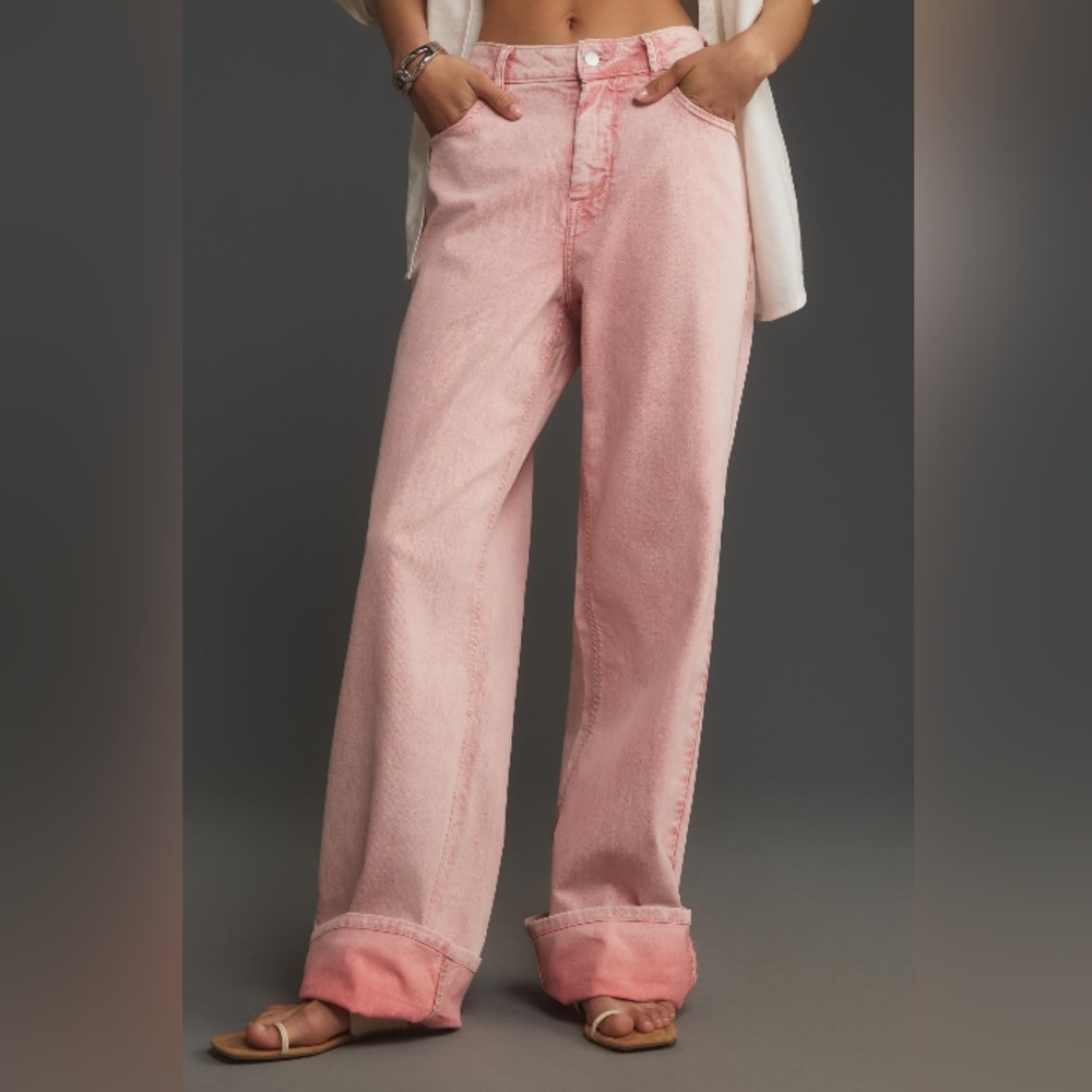 Pilcro Cuffed High-Rise Jeans
